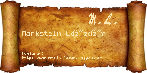 Markstein Lázár névjegykártya